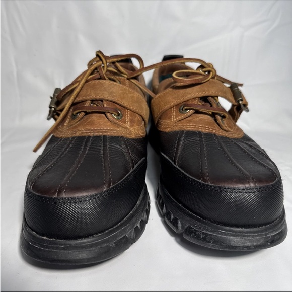 Y2K Vtg Polo Sport Ralph Lauren Leather Trail Shoes Men 10.5 D Brown Duck Toe - Picture 3 of 7
